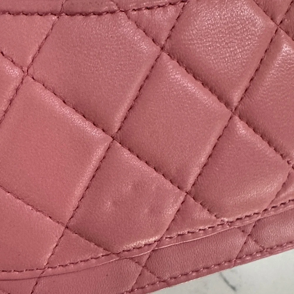 Chanel Pink Quilted Leather Wallet - Picture 11 of 11